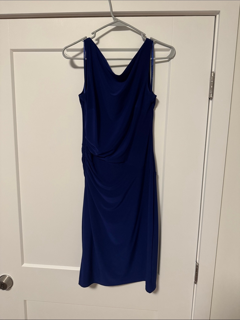 Ralph Lauren Cowl Neck Sleeveless Dress in Deep Blue